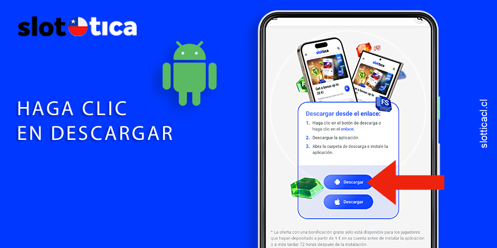 Haga clic en Descargar Slottica App