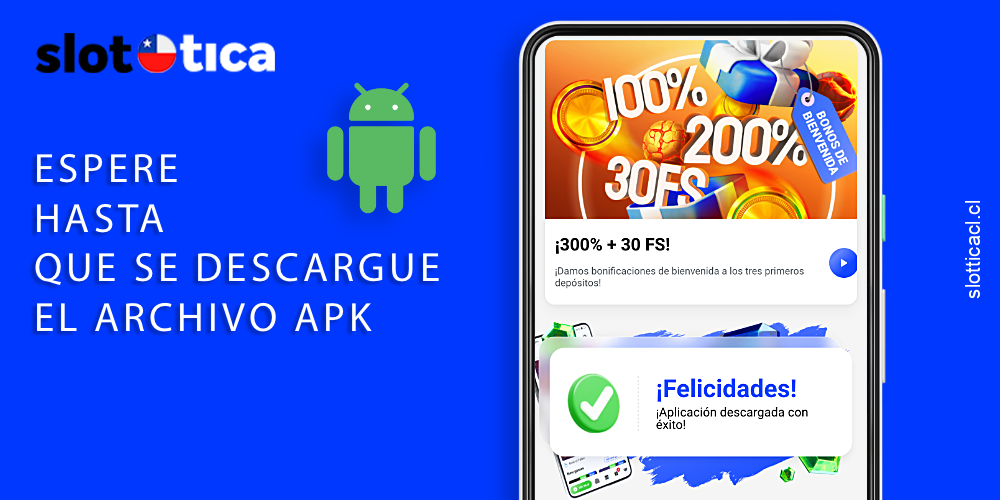 Aguarde mientras se descarga el archivo APK