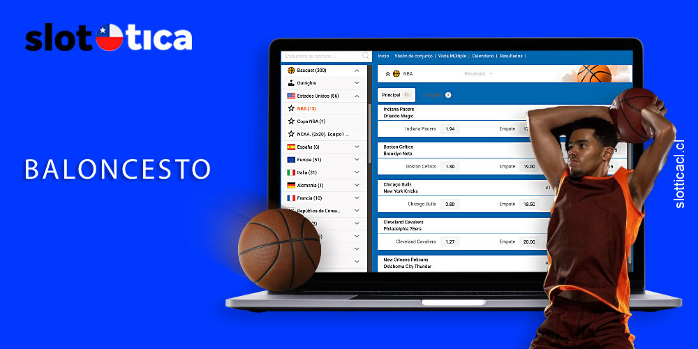 Slottica ofrece apuestas de baloncesto en su sitio web