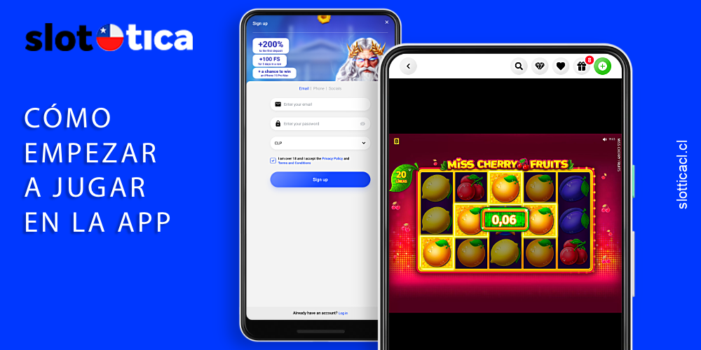 ¿Cómo puedo empezar a jugar en la app de Slottica?