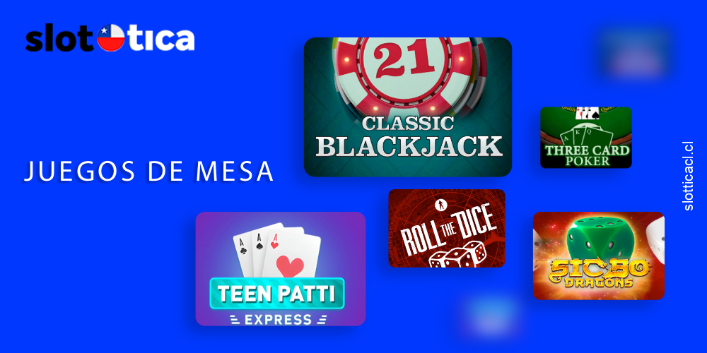 Juegos de mesa en Slottica Casino