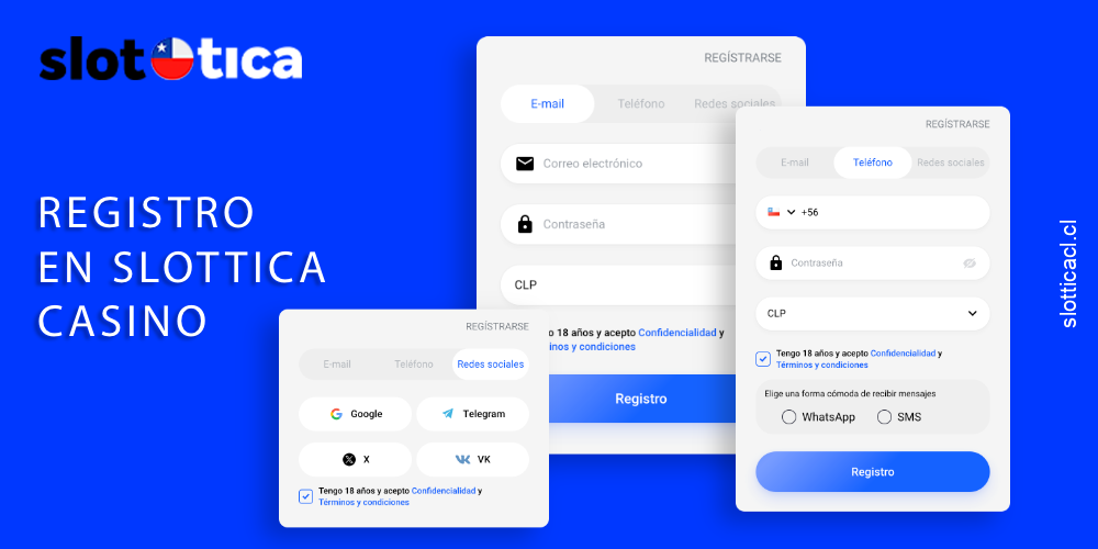 Slottica ofrece varias opciones de registro