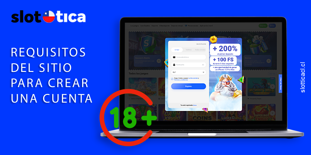 Condiciones básicas para abrir cuenta en Slottica