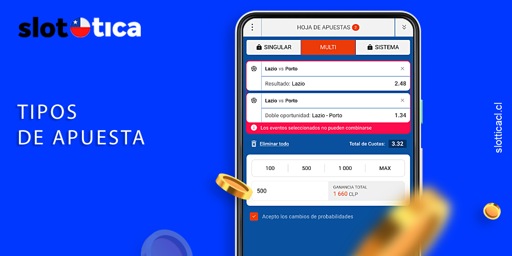 Hay varios tipos de apuestas disponibles para los usuarios en Slottica